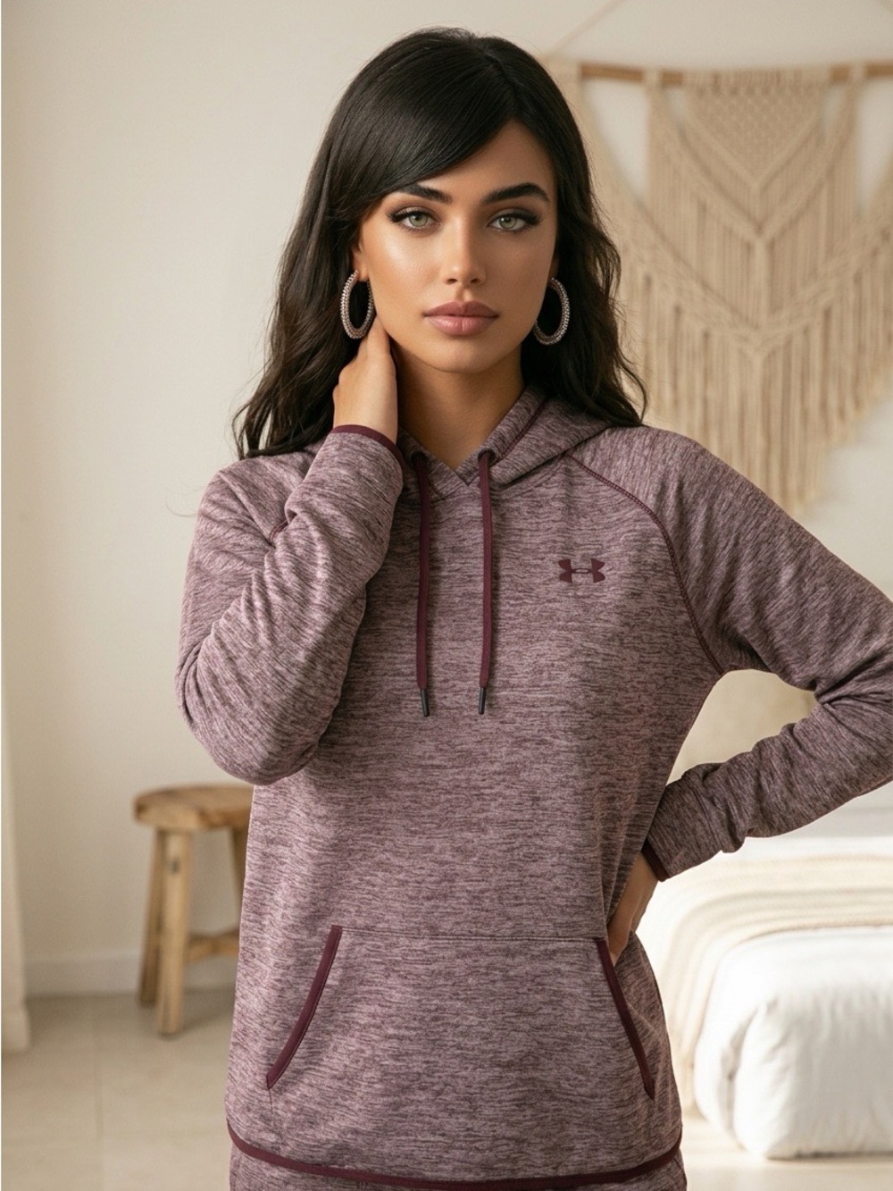 Under Armour Women's Hooded Hoodie athletic sport Sweatshirt Size L EUC - Picture 1 of 7